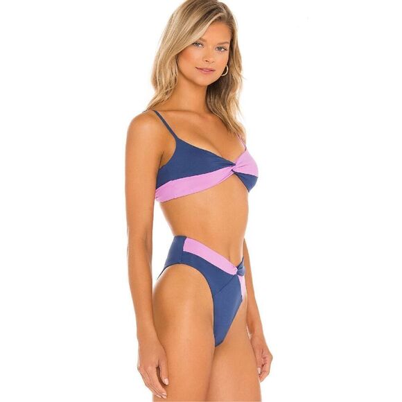 New. L*SPACE navy and lilac bikini set. XS. Retails $209 - Picture 3 of 6